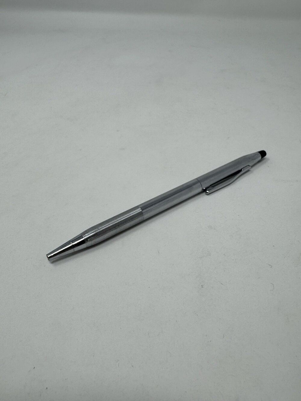 Vintage Cross Century Ballpoint Pen Chrome Knurled Grip Made in USA Blue Ink